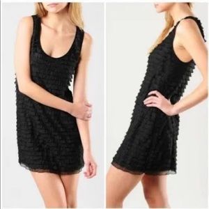 Free People black ruffled Patra mini dress